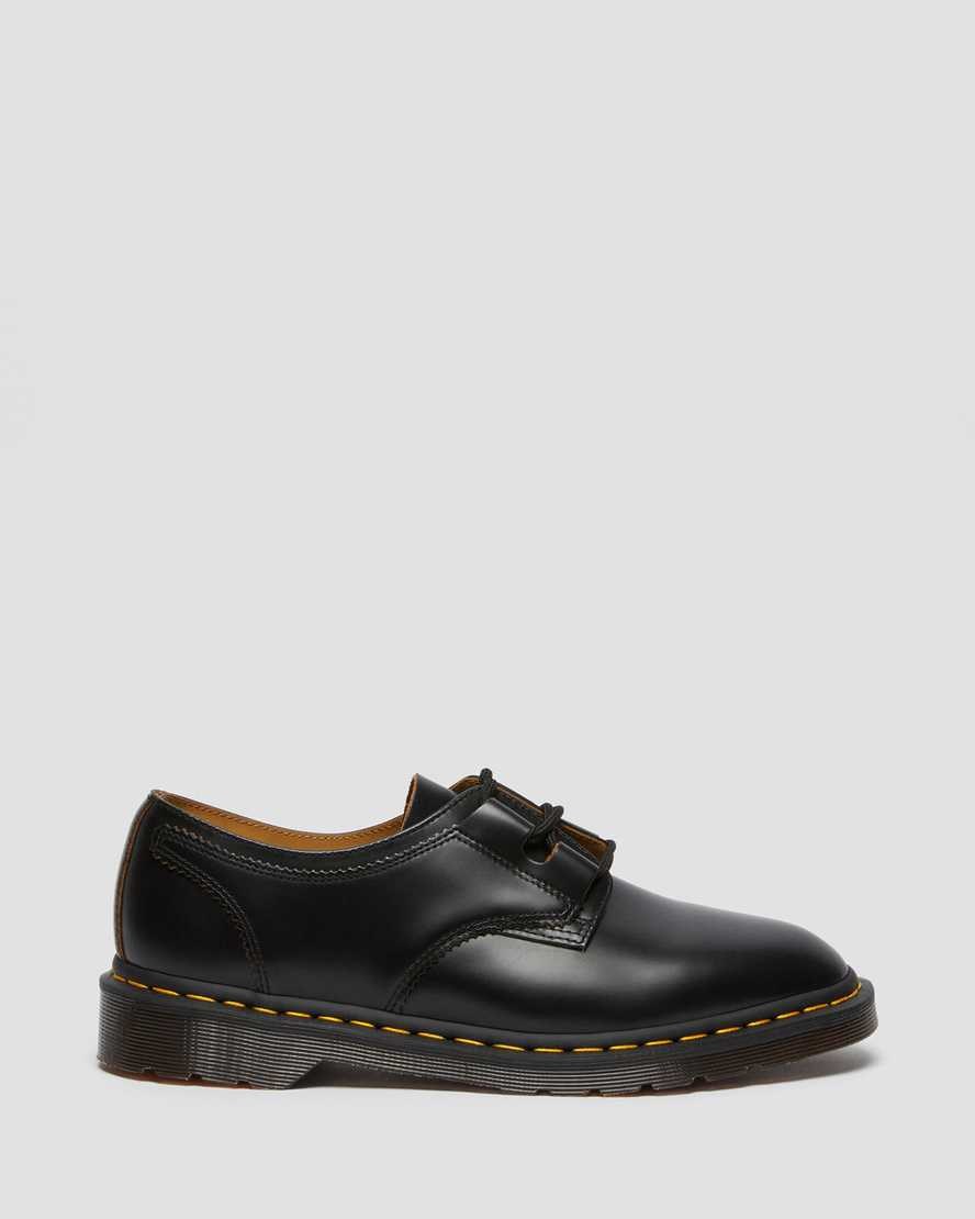 Dr Martens 1461 Ghillie Leather Women's Oxford Shoes Black Vintage Smooth | KWYFTE492