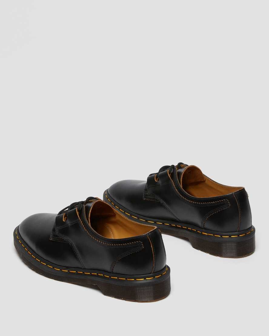 Dr Martens 1461 Ghillie Leather Women's Oxford Shoes Black Vintage Smooth | KWYFTE492