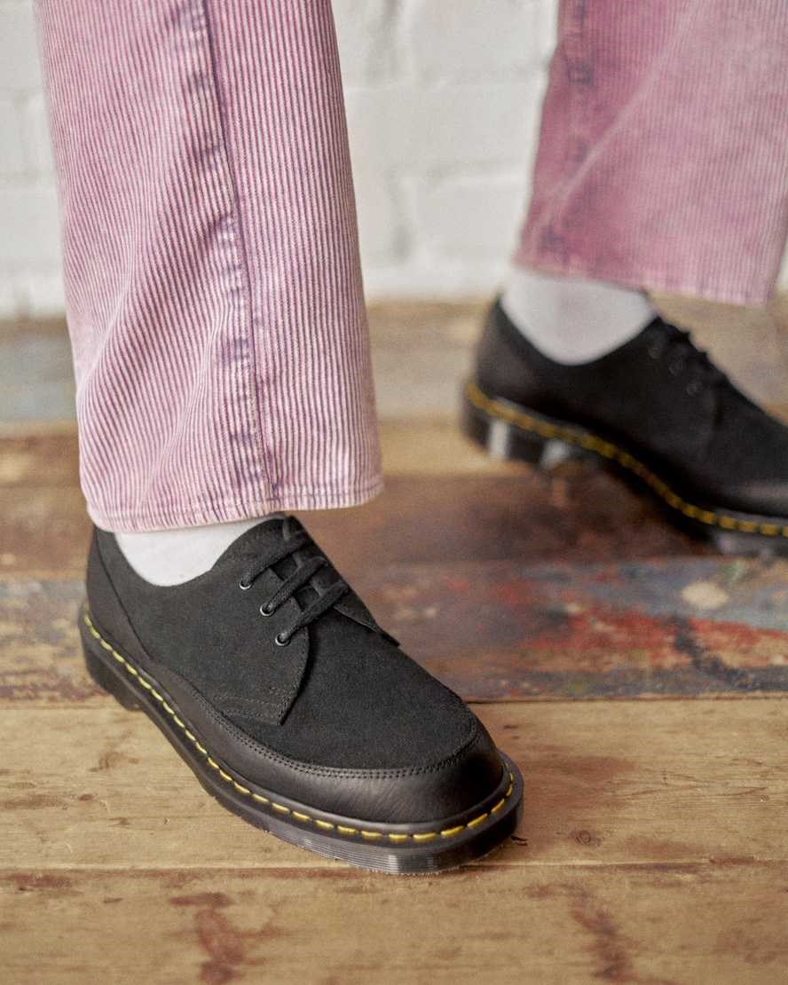 Dr Martens 1461 Guard Made in England Leather Women's Oxford Shoes Black Durango | RBGSDV836