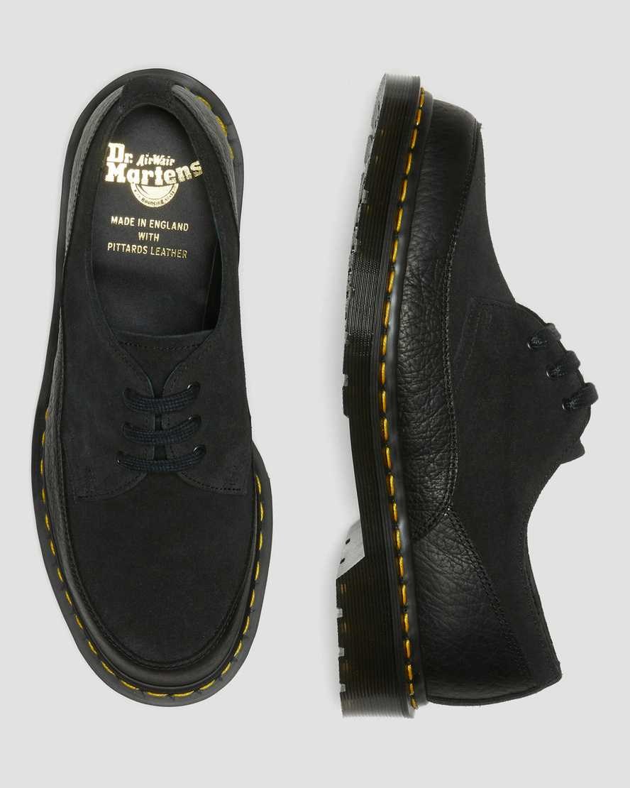 Dr Martens 1461 Guard Made in England Leather Men's Oxford Shoes Black Durango | ZWJRIB231