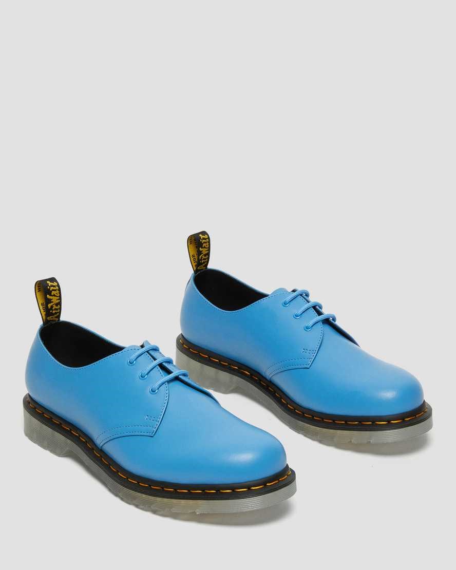 Dr Martens 1461 Iced Smooth Leather Women's Oxford Shoes Blue Smooth Leather | OYGZFP513