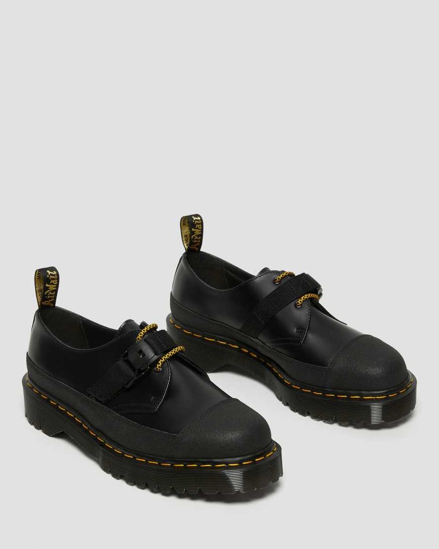 Dr Martens 1461 Made In England Bex Tech Smooth Leather Women's Oxford Shoes Black Smooth | YRALHS381