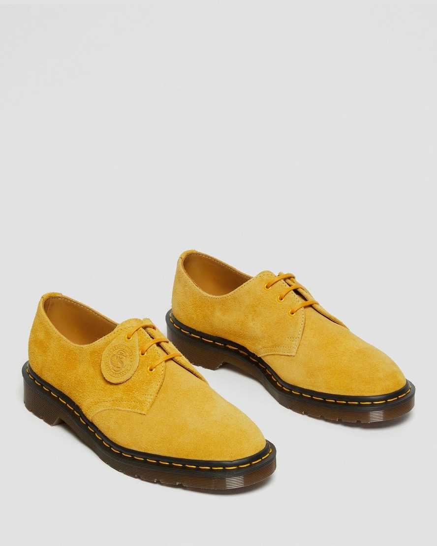 Dr Martens 1461 Made In England Suede Men's Oxford Shoes Yellow Desert Oasis Suede | SDBZKA237