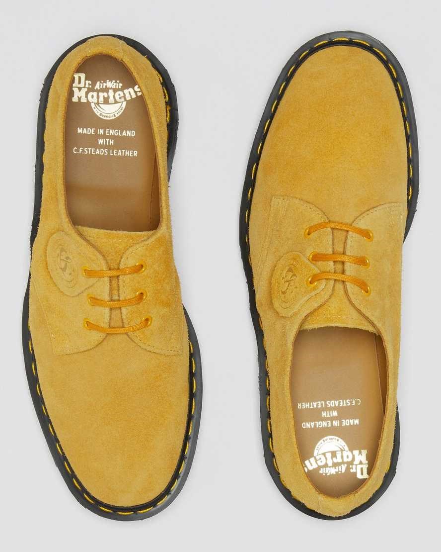 Dr Martens 1461 Made In England Suede Men's Oxford Shoes Yellow Desert Oasis Suede | SDBZKA237