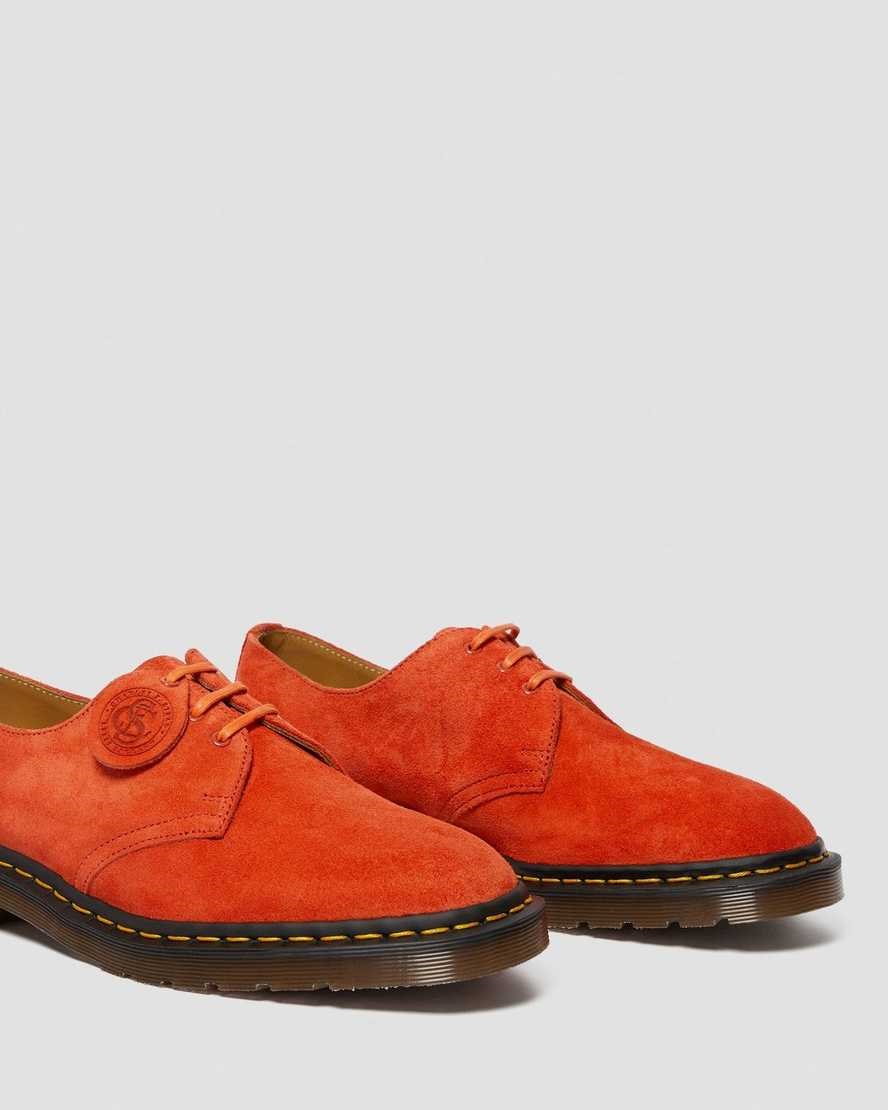 Dr Martens 1461 Made In England Suede Men's Oxford Shoes Red Alert Desert Oasis Suede | UDVOKQ534