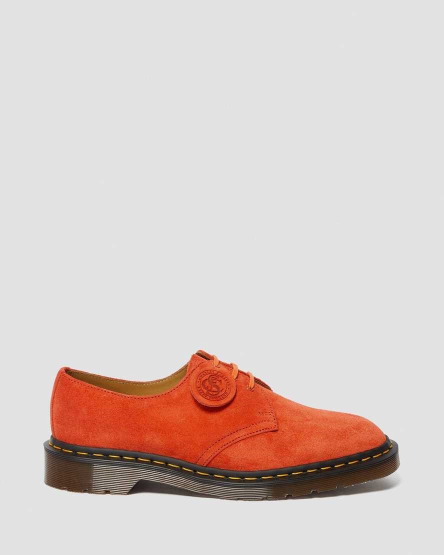 Dr Martens 1461 Made In England Suede Men's Oxford Shoes Red Alert Desert Oasis Suede | UDVOKQ534