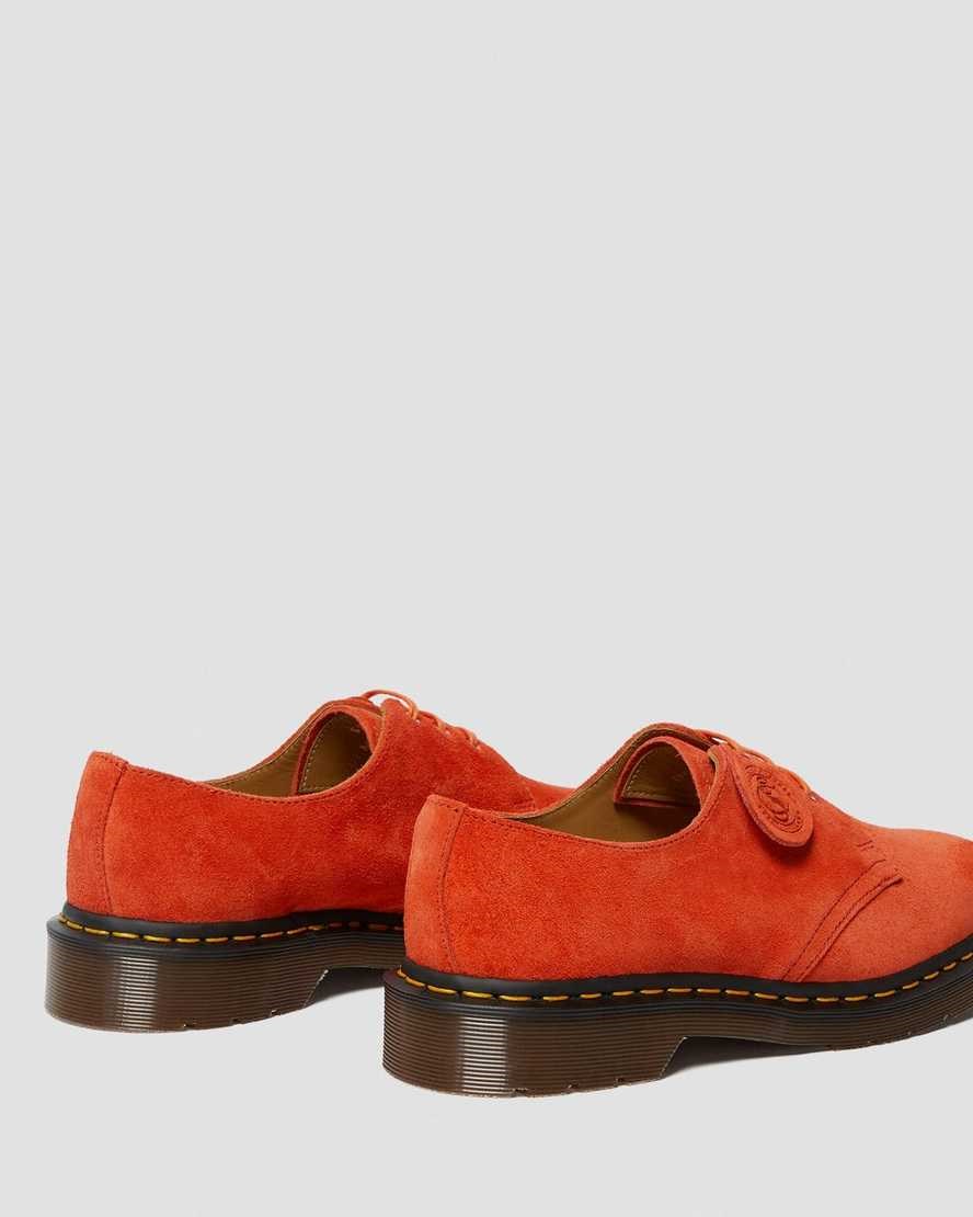 Dr Martens 1461 Made In England Suede Women's Oxford Shoes Red Alert Desert Oasis Suede | UBTQYC264