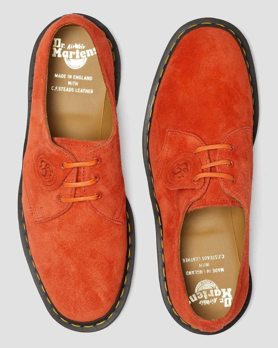 Dr Martens 1461 Made In England Suede Women's Oxford Shoes Red Alert Desert Oasis Suede | UBTQYC264