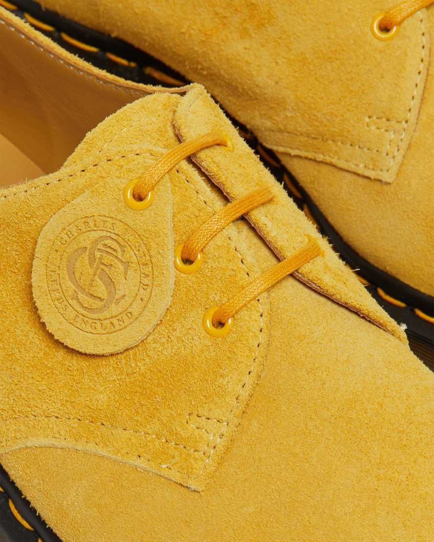 Dr Martens 1461 Made In England Suede Women's Oxford Shoes Yellow Desert Oasis Suede | VNRYAH651