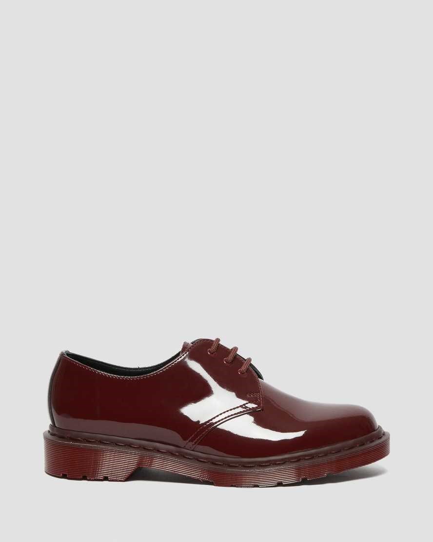 Dr Martens 1461 Made in England Mono Patent Leather Men's Oxford Shoes Red Patent Lamper | IQJCRM430