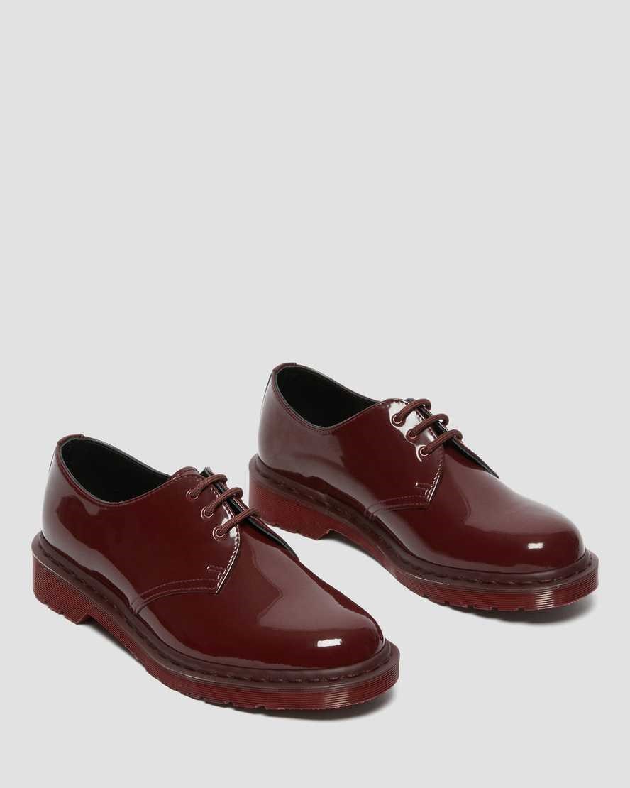 Dr Martens 1461 Made in England Mono Patent Leather Men's Oxford Shoes Red Patent Lamper | IQJCRM430