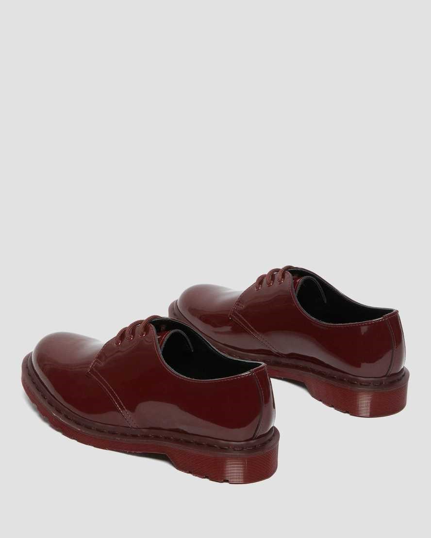 Dr Martens 1461 Made in England Mono Patent Leather Women's Patent Shoes Red Patent Lamper | JDTLIR104