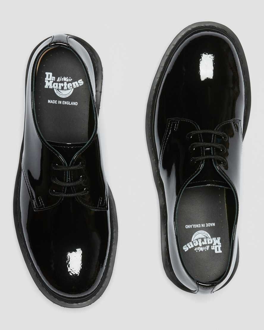 Dr Martens 1461 Made in England Mono Patent Leather Women's Oxford Shoes Black Patent Lamper | LVAISC517