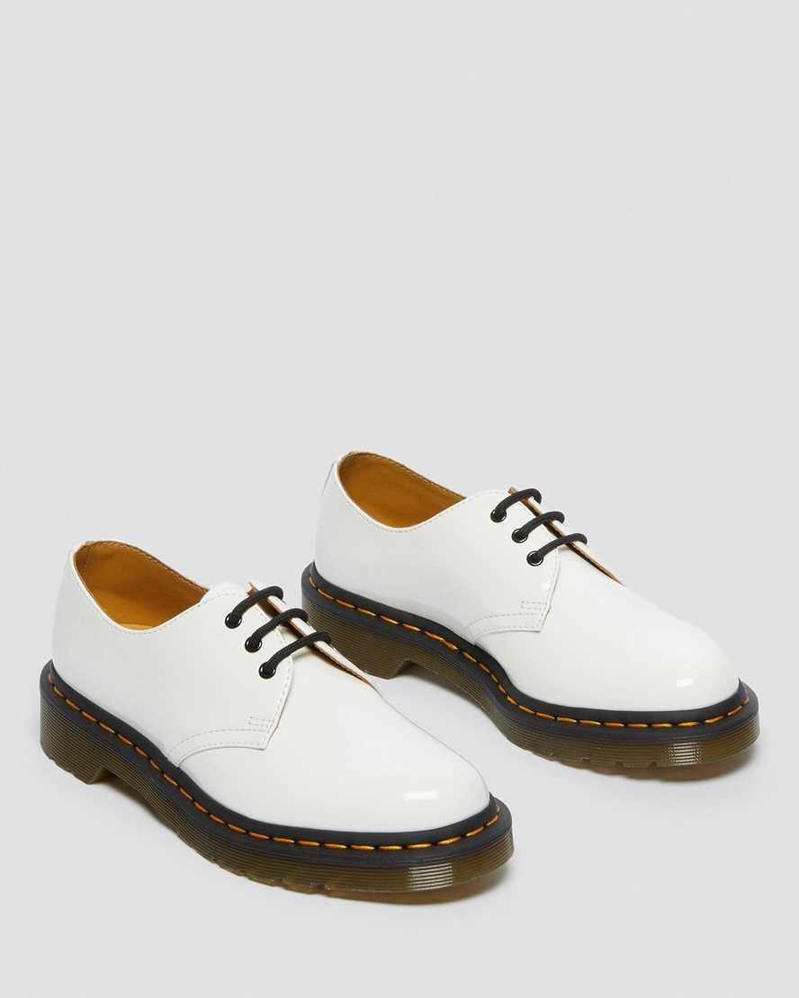 Dr Martens 1461 Patent Leather Women's Patent Shoes White Patent Lamper | LBYPRT561