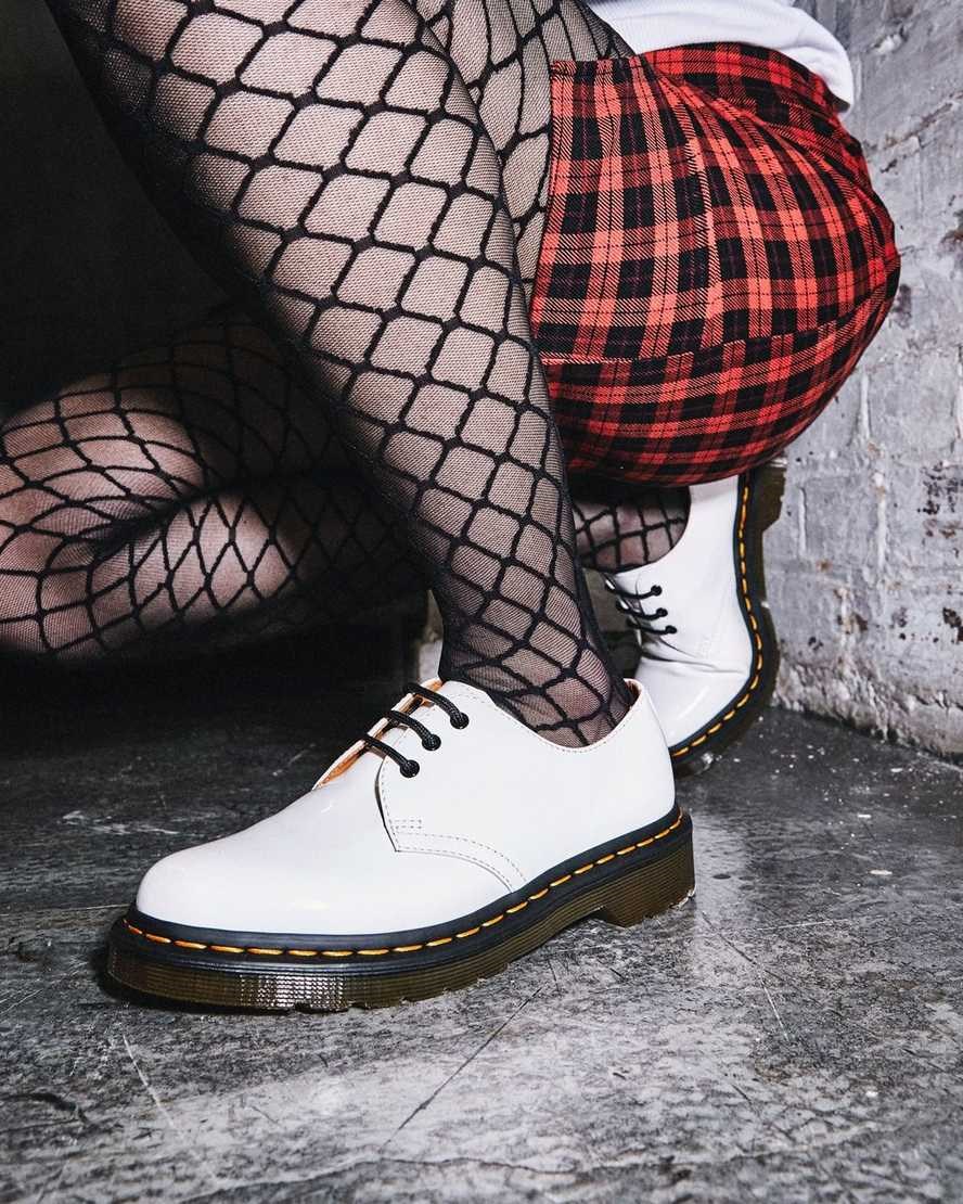 Dr Martens 1461 Patent Leather Women's Patent Shoes White Patent Lamper | LBYPRT561