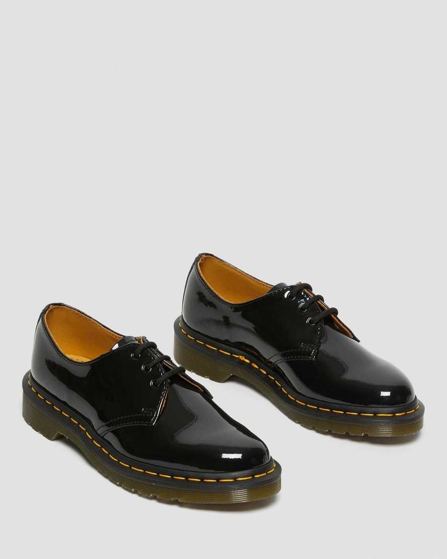 Dr Martens 1461 Patent Leather Women's Patent Shoes Black Patent Lamper | ZVBDIW819