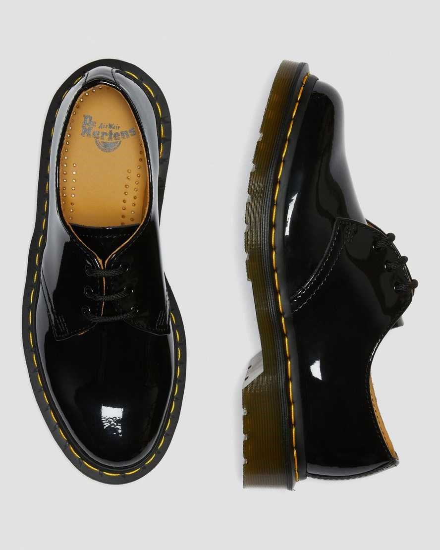 Dr Martens 1461 Patent Leather Women's Patent Shoes Black Patent Lamper | ZVBDIW819