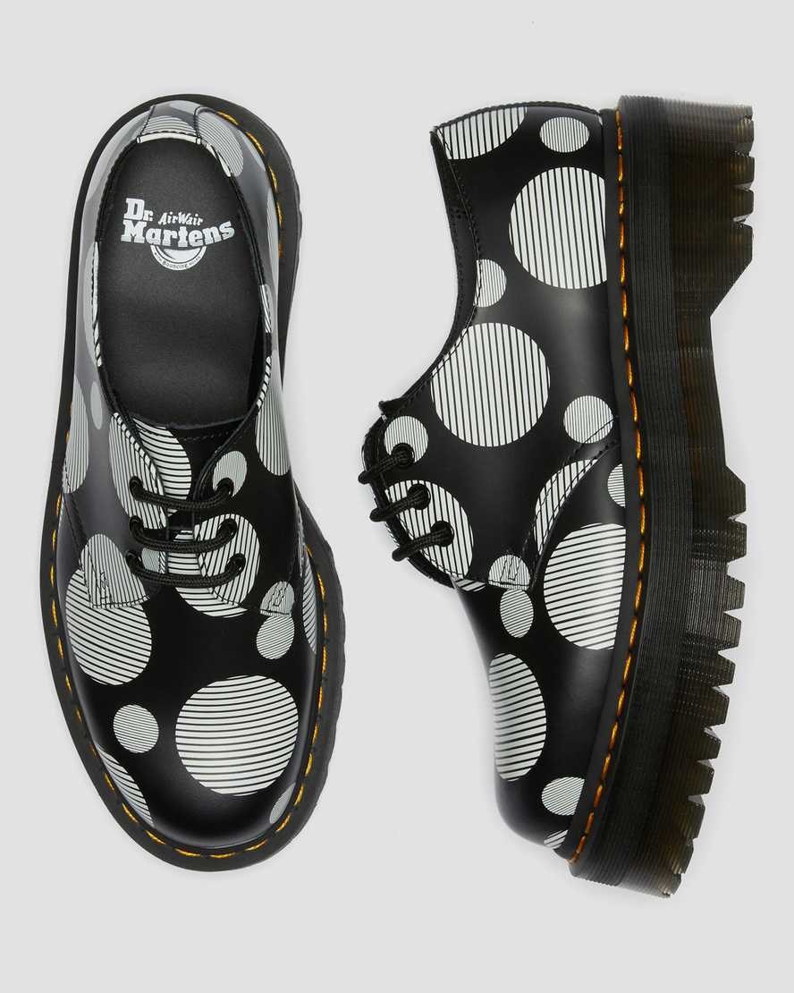 Dr Martens 1461 Polka Dot Smooth Leather Men's Oxford Shoes Black Polka Dot Smooth | BDPYCT652