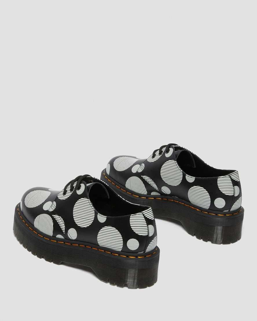 Dr Martens 1461 Polka Dot Smooth Leather Women's Platform Shoes Black Polka Dot Smooth | GCZITP210