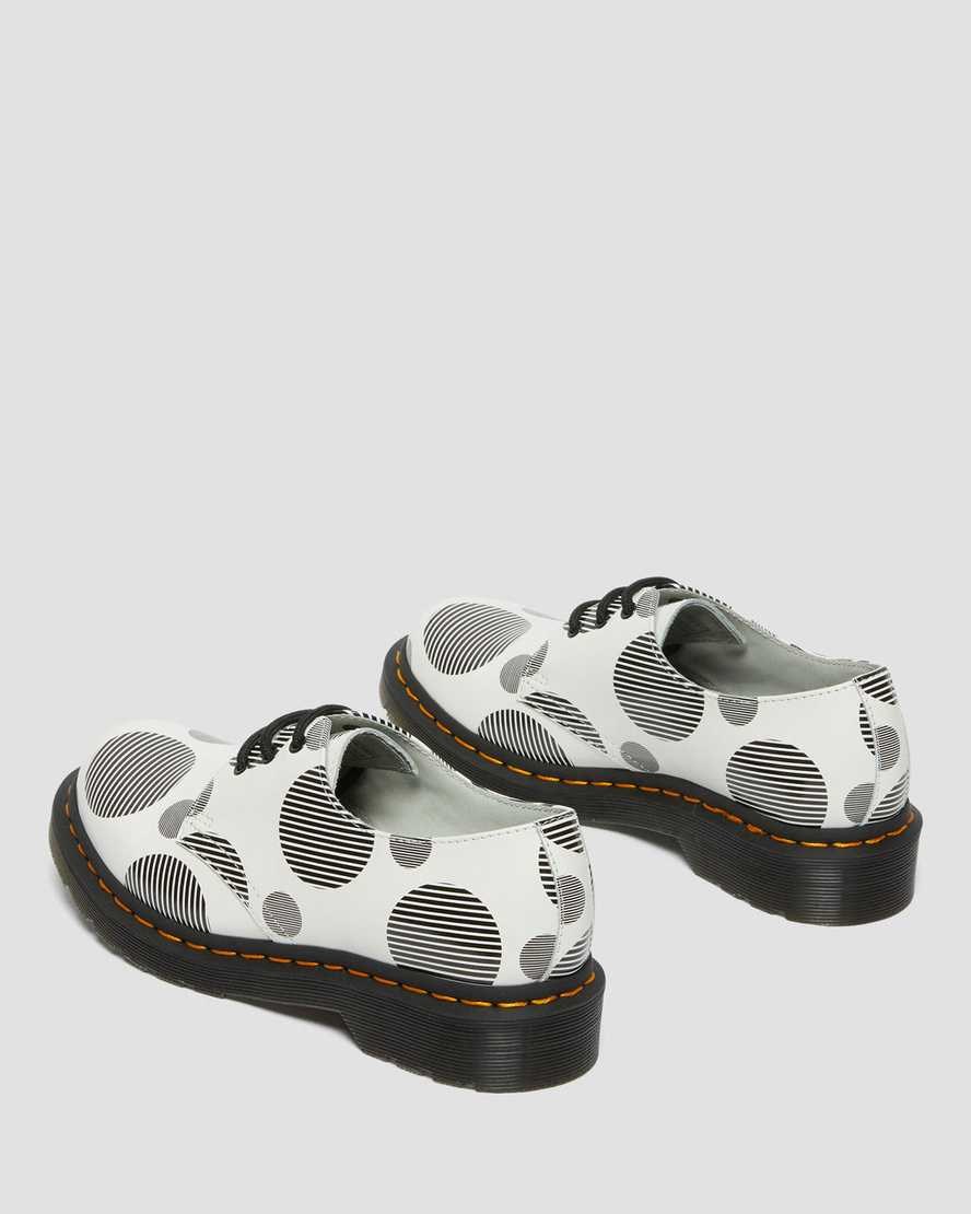 Dr Martens 1461 Polka Dot Smooth Leather Women's Oxford Shoes White Polka Dot Smooth | GKCQXF681