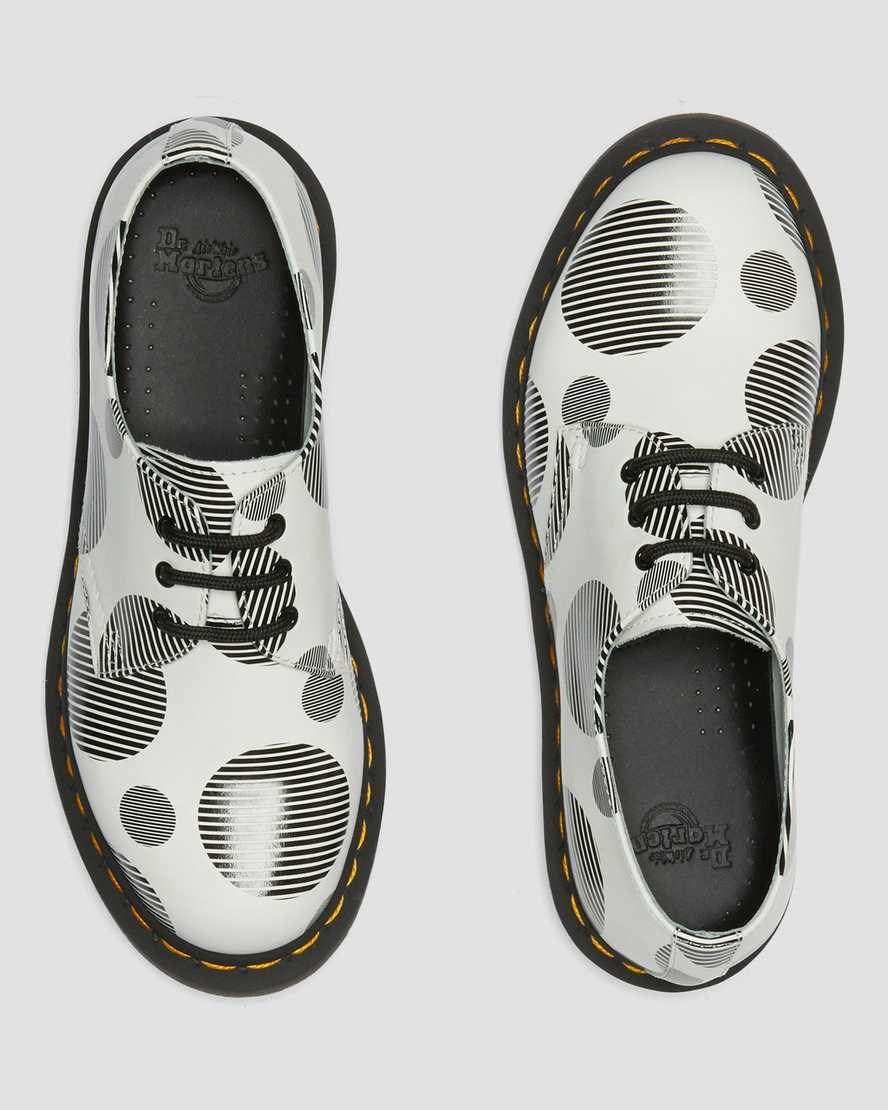 Dr Martens 1461 Polka Dot Smooth Leather Women's Oxford Shoes White Polka Dot Smooth | GKCQXF681