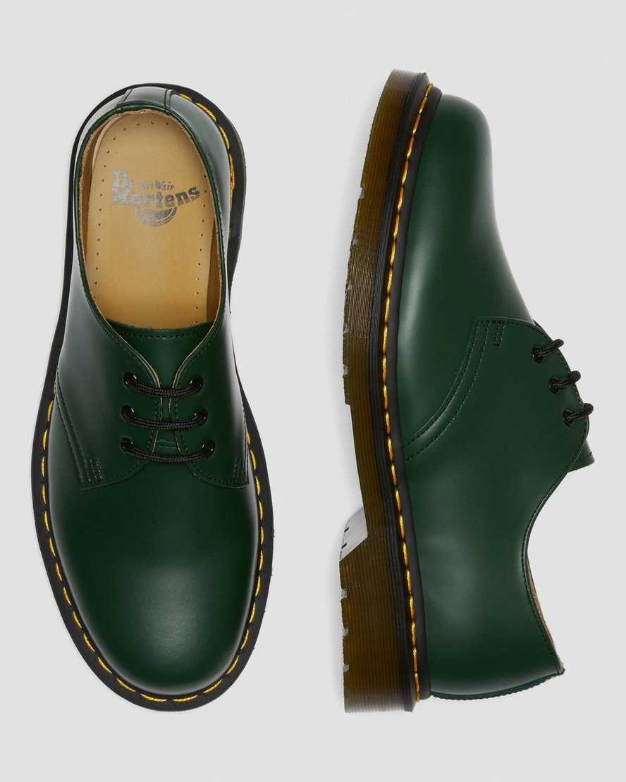 Dr Martens 1461 Smooth Leather Men's Oxford Shoes Green Smooth Leather | JUFHCR602