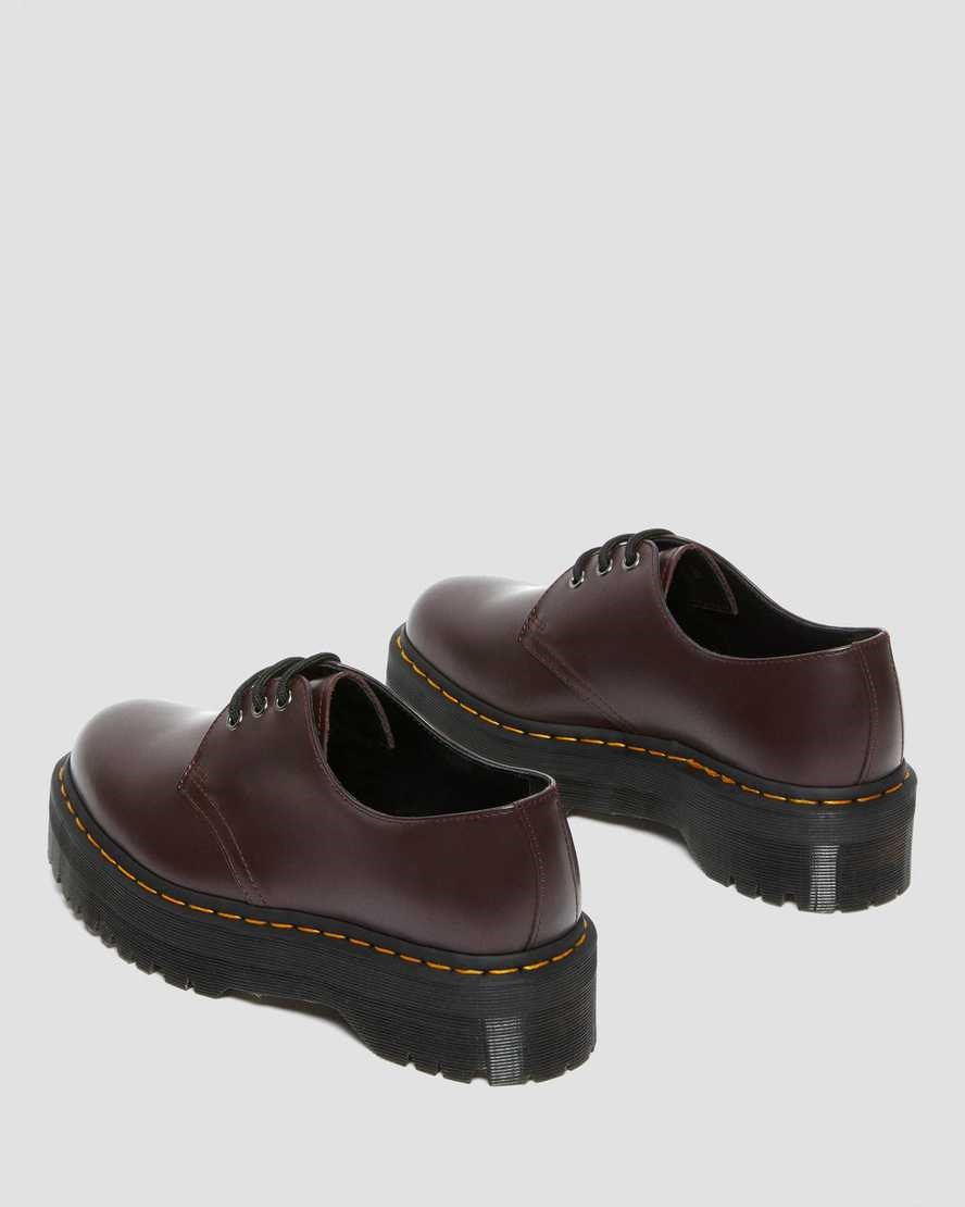 Dr Martens 1461 Smooth Leather Women's Platform Shoes Burgundy Smooth Leather | BEWRNU063