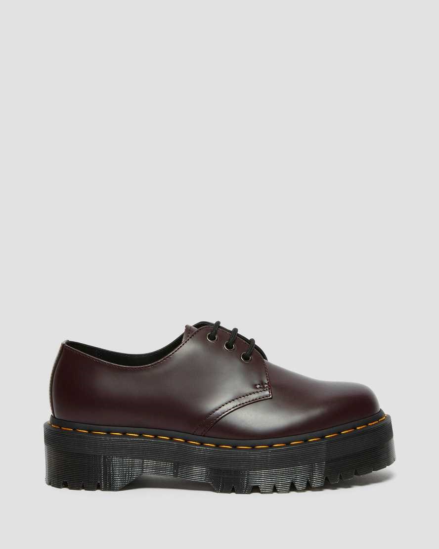 Dr Martens 1461 Smooth Leather Women's Platform Shoes Burgundy Smooth Leather | BEWRNU063