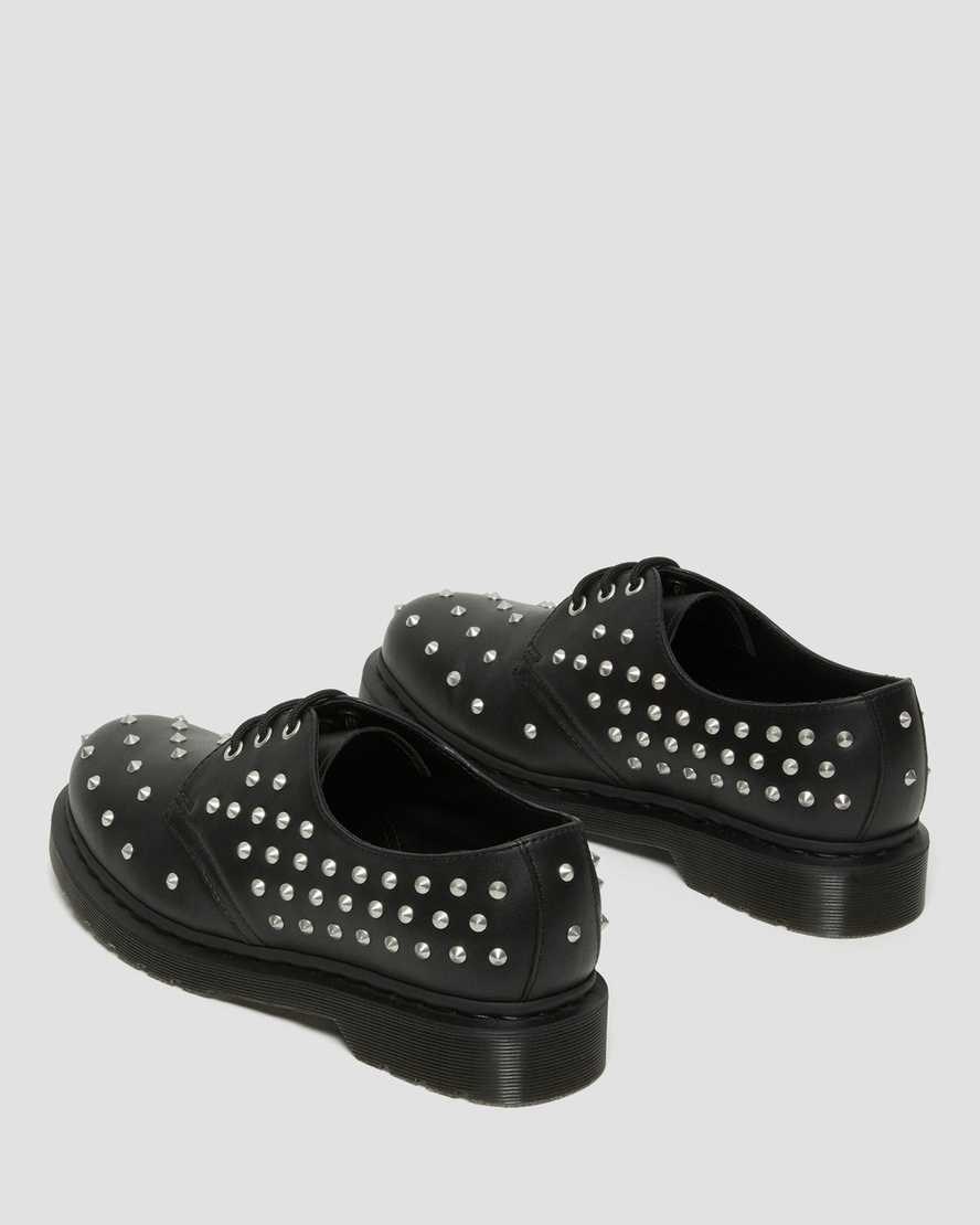 Dr Martens 1461 Stud Wanama Leather Women's Oxford Shoes Black Wanama | VZKNTL658