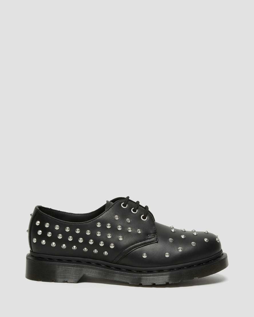 Dr Martens 1461 Stud Wanama Leather Women's Oxford Shoes Black Wanama | VZKNTL658