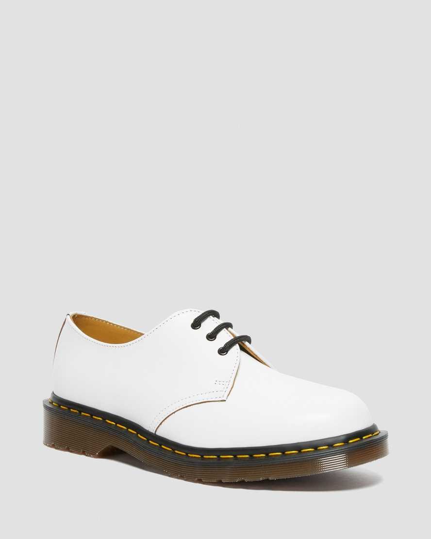 Dr Martens 1461 Vintage Made in England Men\'s Oxford Shoes White Quilon | ANYBWJ390