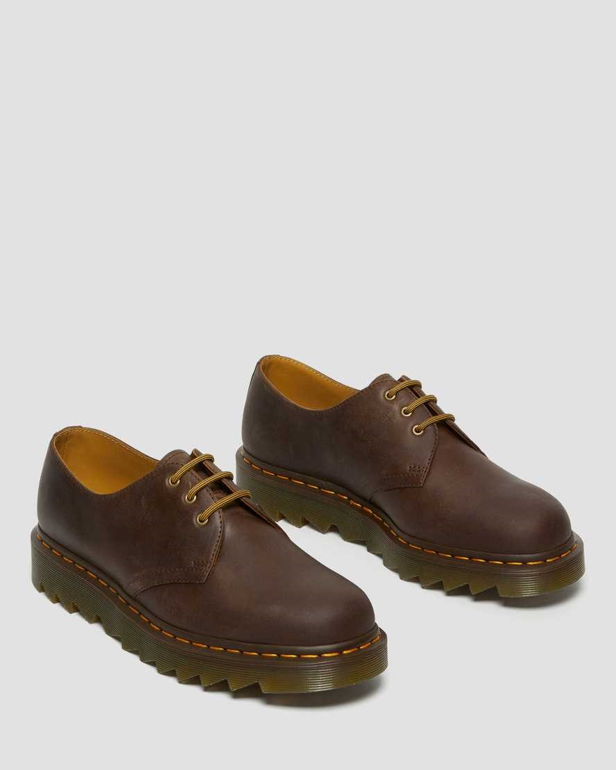 Dr Martens 1461 Ziggy Leather Men's Oxford Shoes Dark Brown Crazy Horse Leather | MUTNEF874