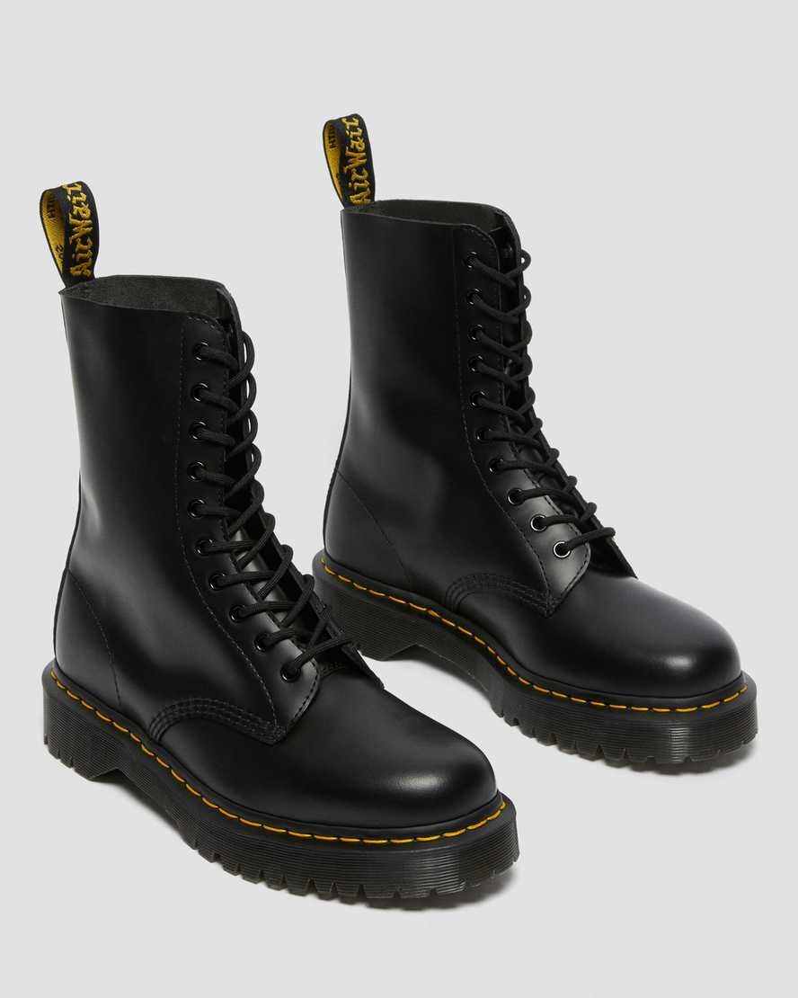 Dr Martens 1490 Bex Smooth Leather Men's Mid Calf Boots Black Smooth Leather | WQMYTJ934