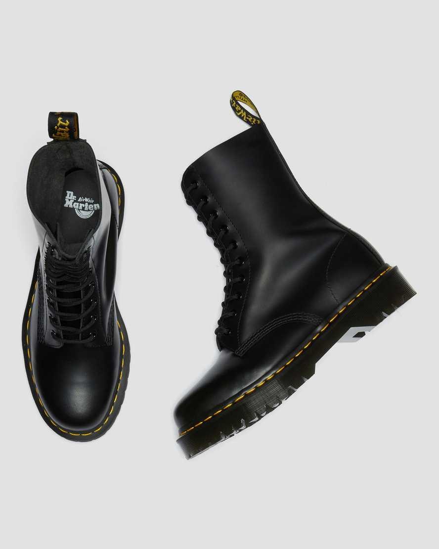 Dr Martens 1490 Bex Smooth Leather Men's Mid Calf Boots Black Smooth Leather | WQMYTJ934