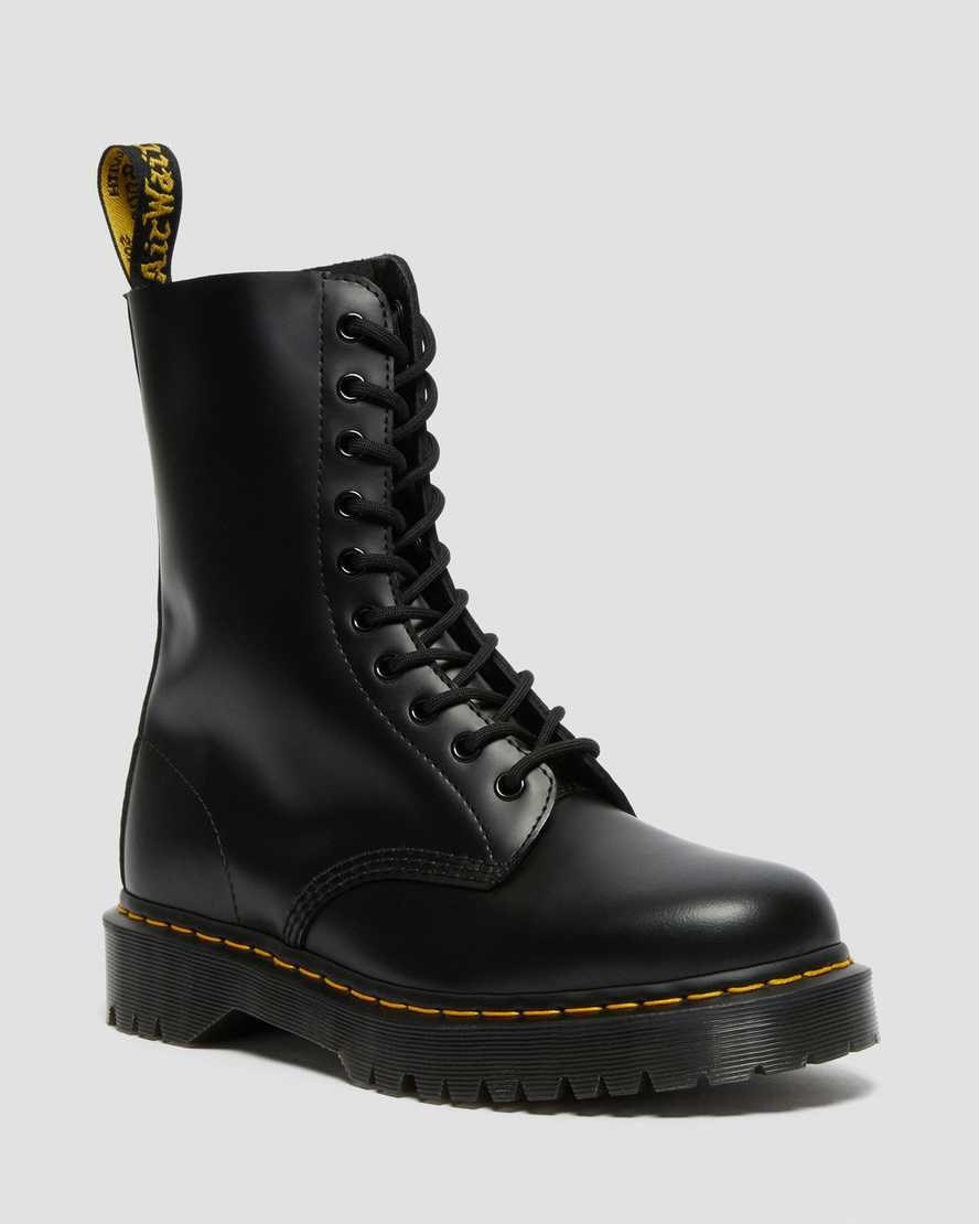 Dr Martens 1490 Bex Smooth Leather Men\'s Mid Calf Boots Black Smooth Leather | WQMYTJ934