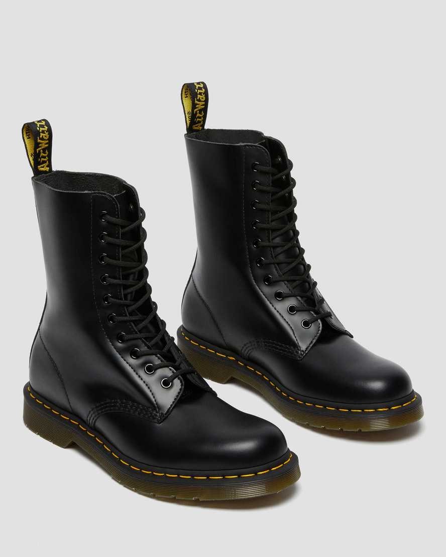 Dr Martens 1490 Smooth Leather Men's Ankle Boots Black Smooth Leather | WIJFSR853