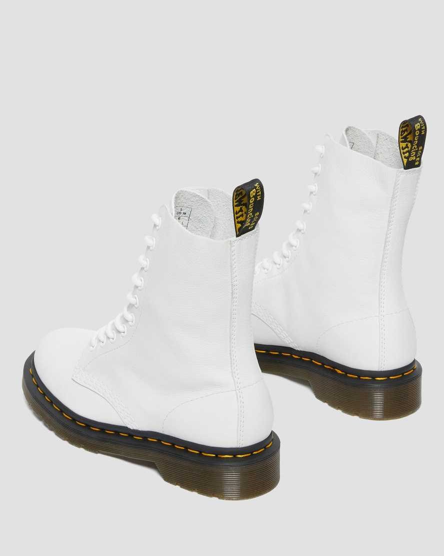 Dr Martens 1490 Virginia Leather Women's Lace Up Boots White Virginia | EIHQOK938