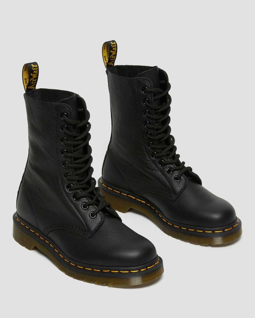 Dr Martens 1490 Virginia Leather Women's Lace Up Boots Black Virginia | QBNXET695