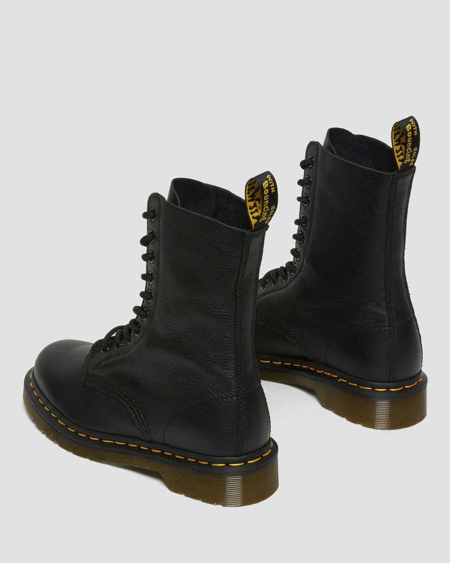 Dr Martens 1490 Virginia Leather Women's Lace Up Boots Black Virginia | QBNXET695