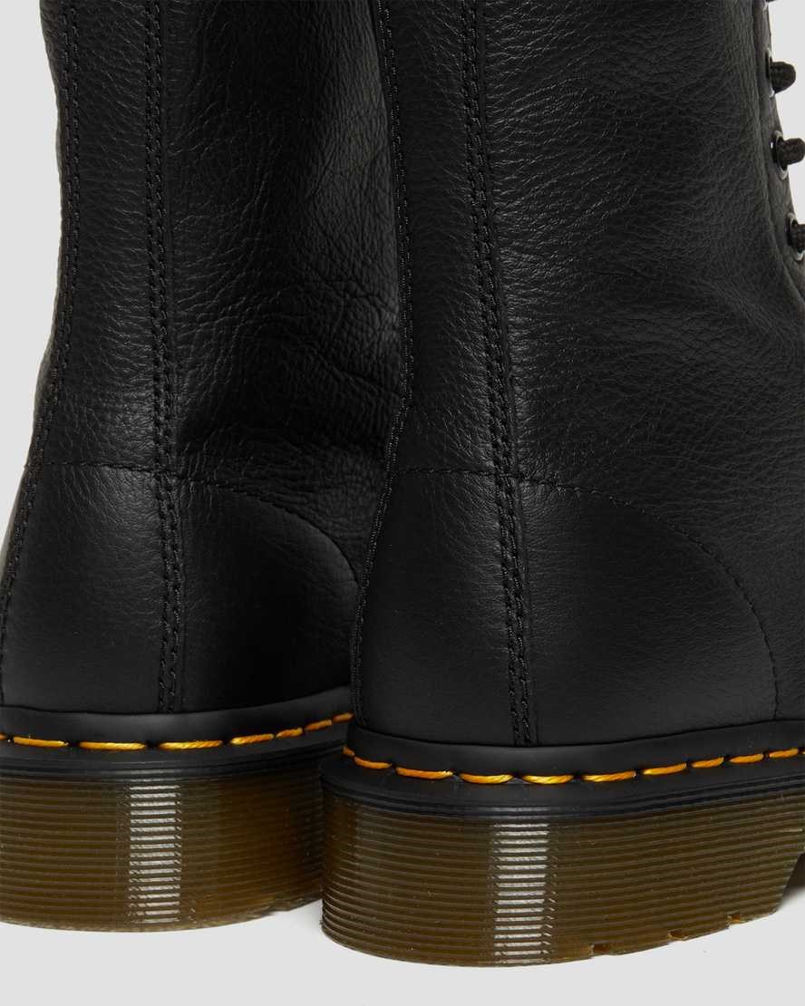 Dr Martens 1490 Virginia Leather Women's Lace Up Boots Black Virginia | QBNXET695