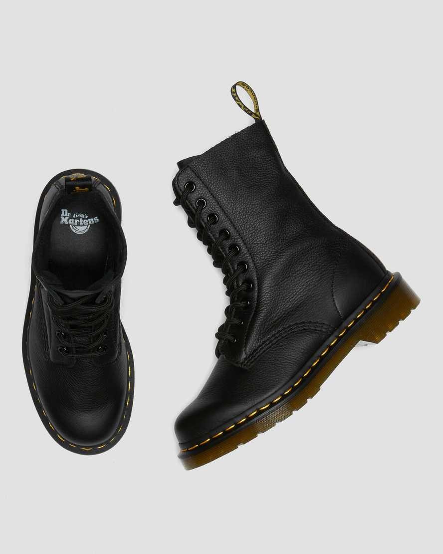 Dr Martens 1490 Virginia Leather Women's Lace Up Boots Black Virginia | QBNXET695