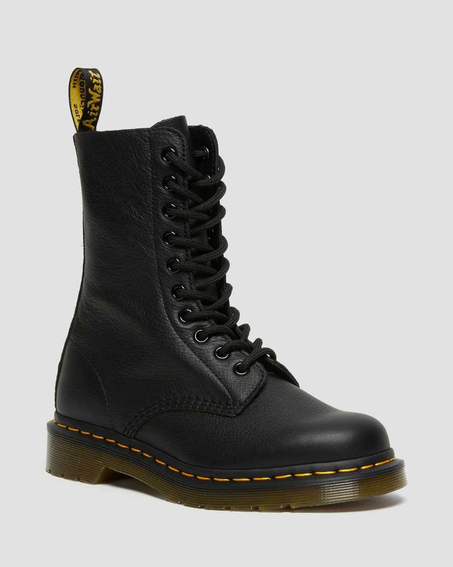 Dr Martens 1490 Virginia Leather Women\'s Lace Up Boots Black Virginia | QBNXET695