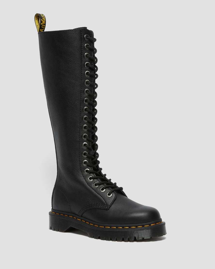 Dr Martens 1B60 Bex Pisa Leather Knee High Men's Zip Up Boots Black Pisa | YQPERH983