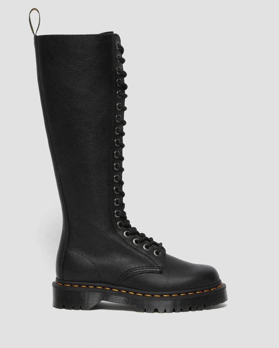 Dr Martens 1B60 Bex Pisa Leather Knee High Men's Zip Up Boots Black Pisa | YQPERH983