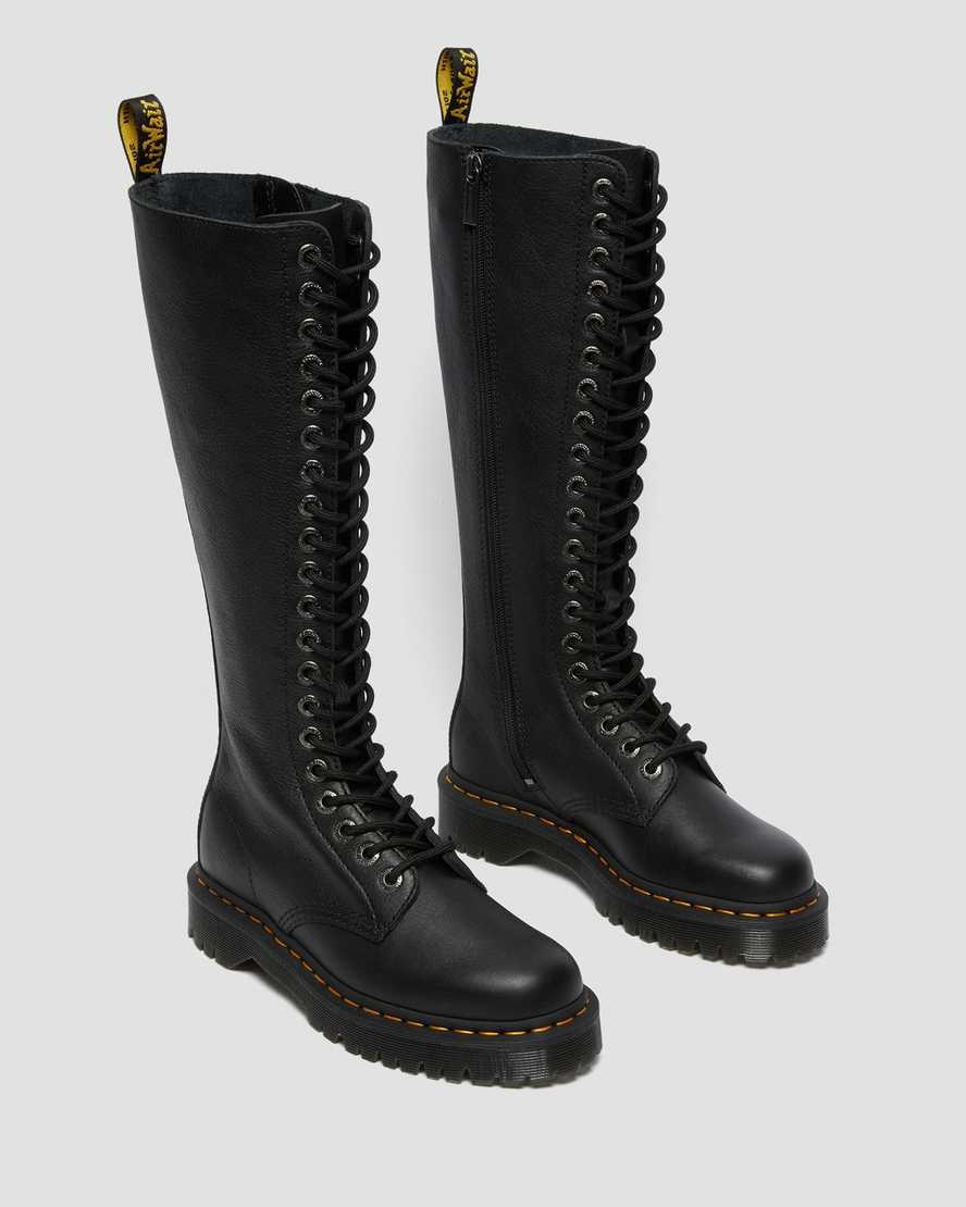 Dr Martens 1B60 Bex Pisa Leather Knee High Men's Zip Up Boots Black Pisa | YQPERH983