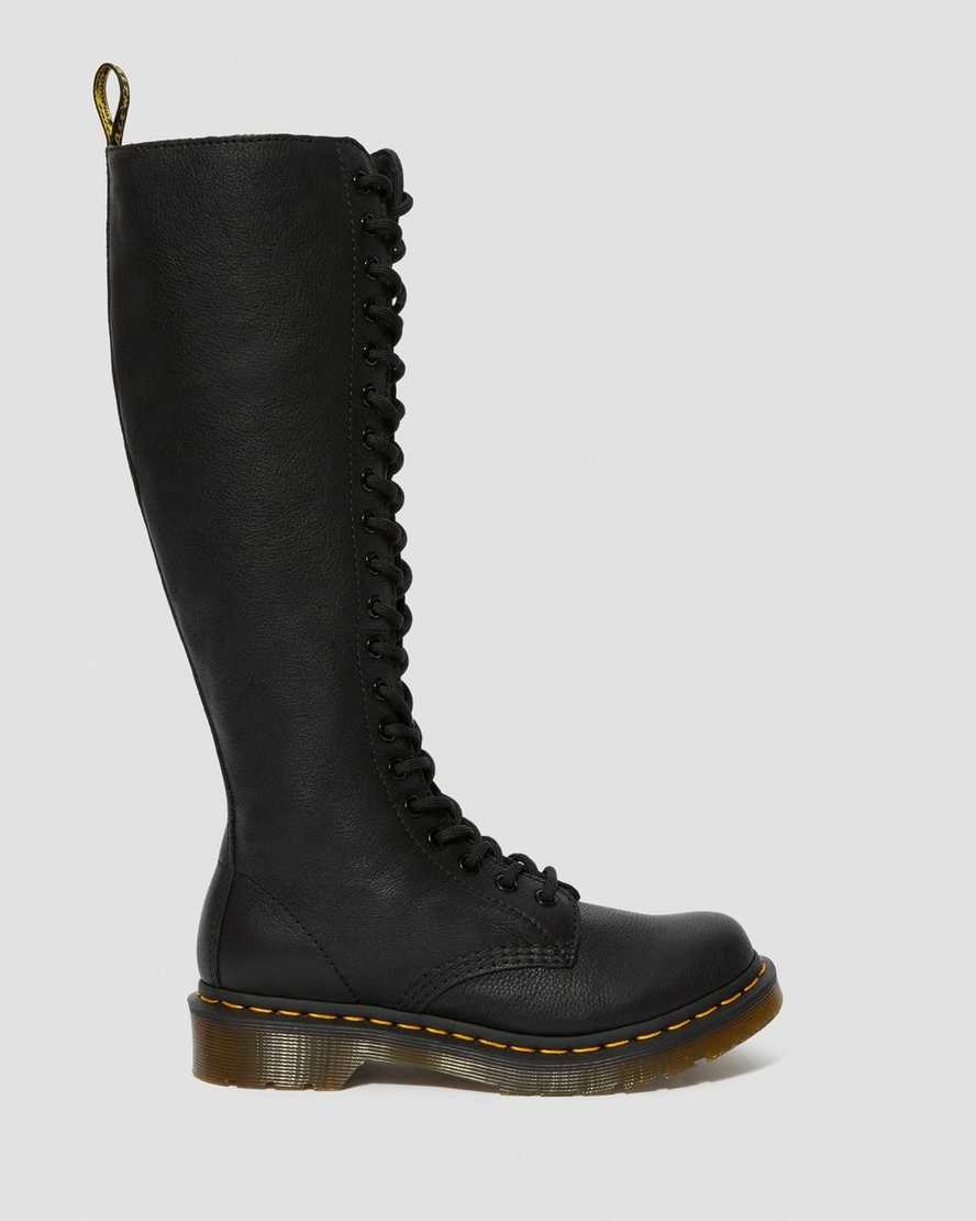 Dr Martens 1B60 Virginia Leather Women's Lace Up Boots Black Virginia | VEMDRA562