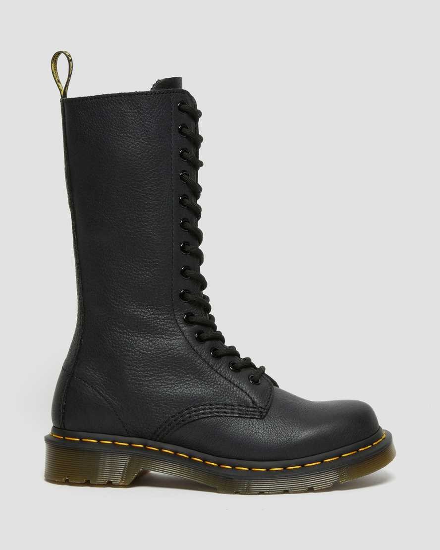 Dr Martens 1B99 Virginia Leather Women's Lace Up Boots Black Virginia | VDTPZC467