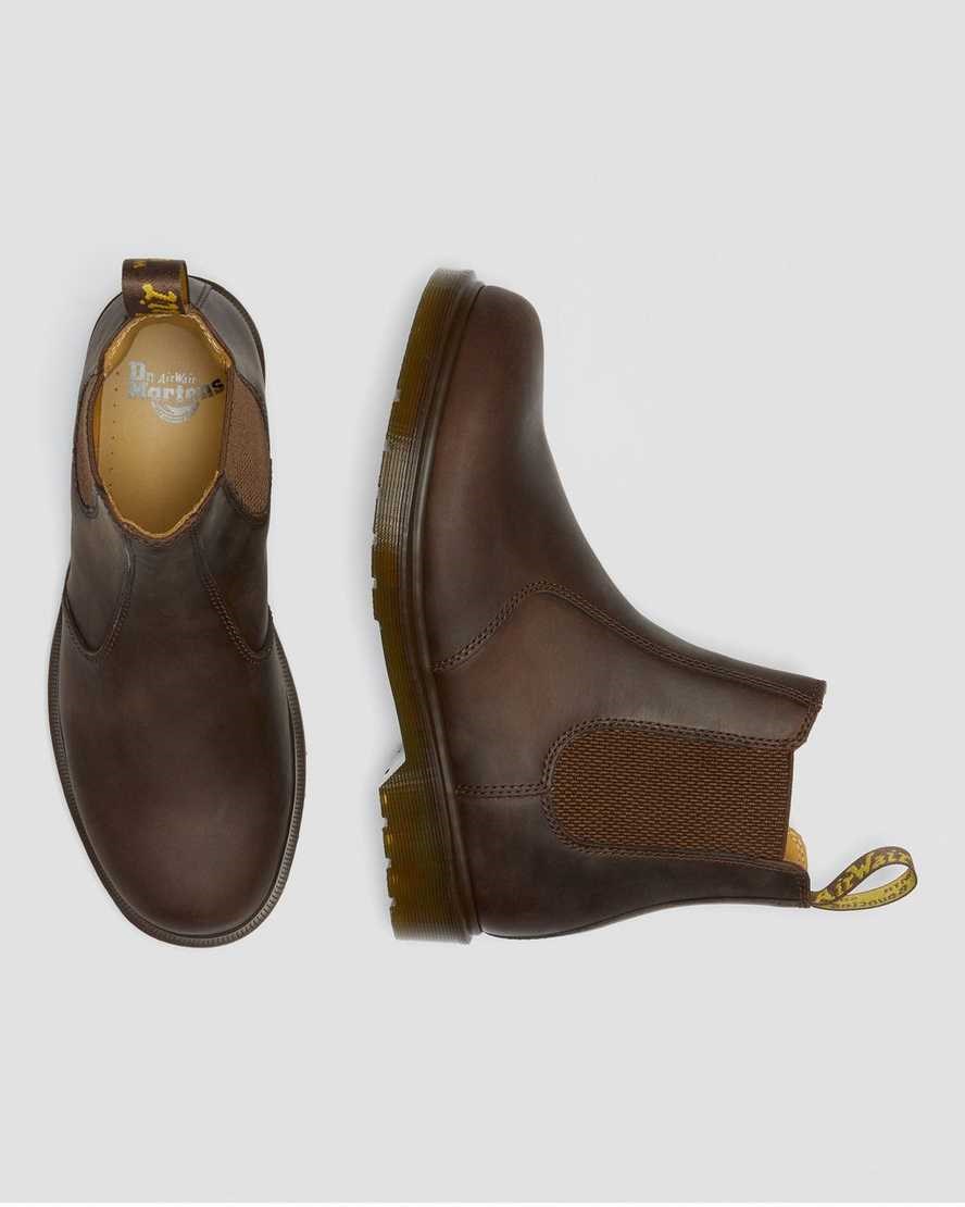 Dr Martens 2976 Crazy Horse Leather Men's Chelsea Boots Brown Crazy Horse Leather | OHEGZI291