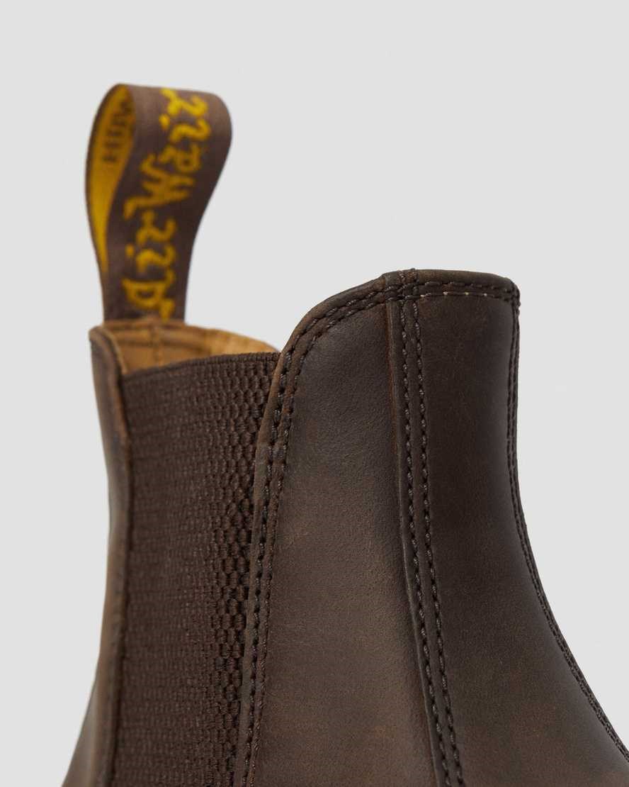 Dr Martens 2976 Crazy Horse Leather Women's Chelsea Boots Brown Crazy Horse Leather | KVOHAG560