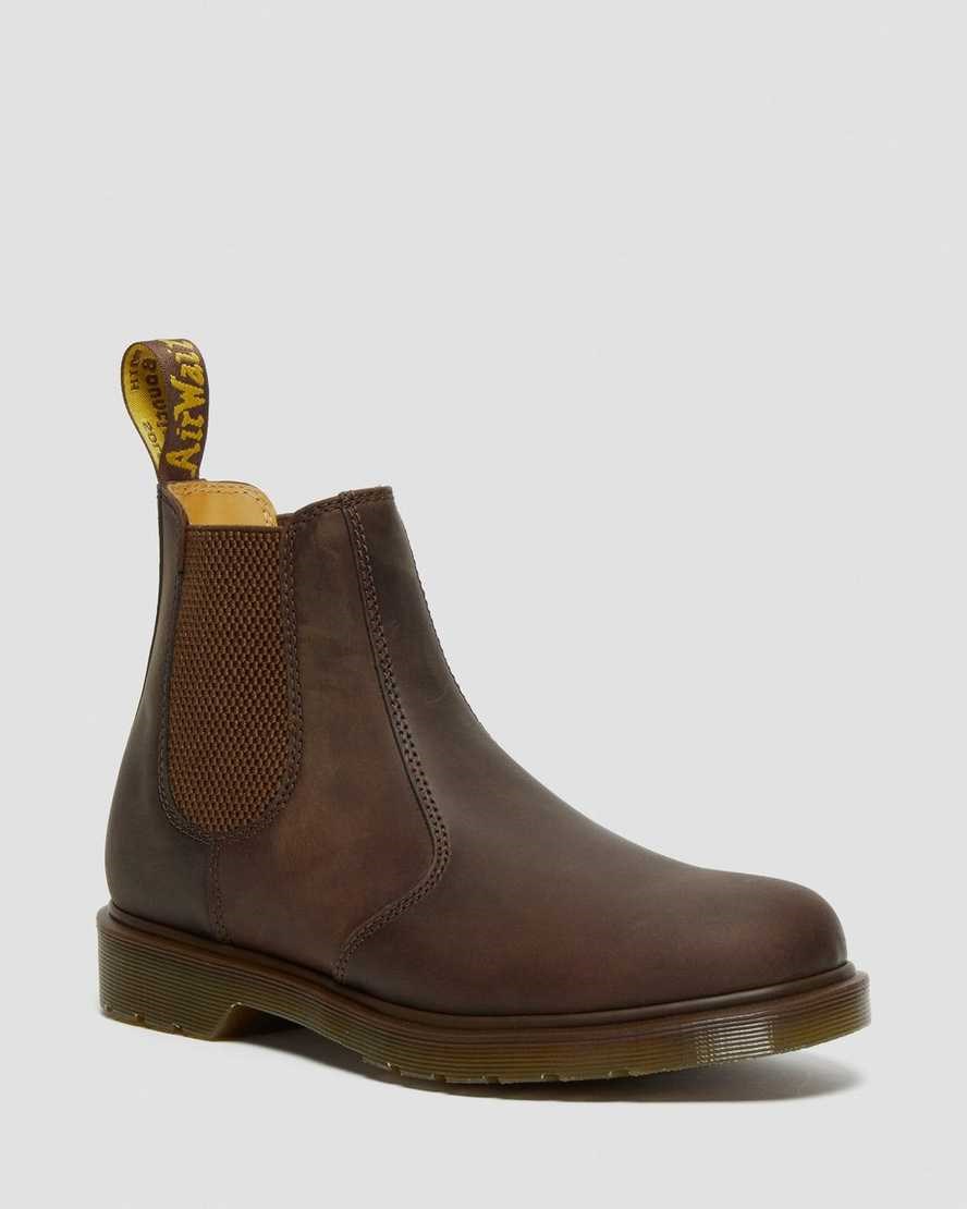 Dr Martens 2976 Crazy Horse Leather Women's Chelsea Boots Brown Crazy Horse Leather | KVOHAG560